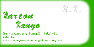 marton kanyo business card